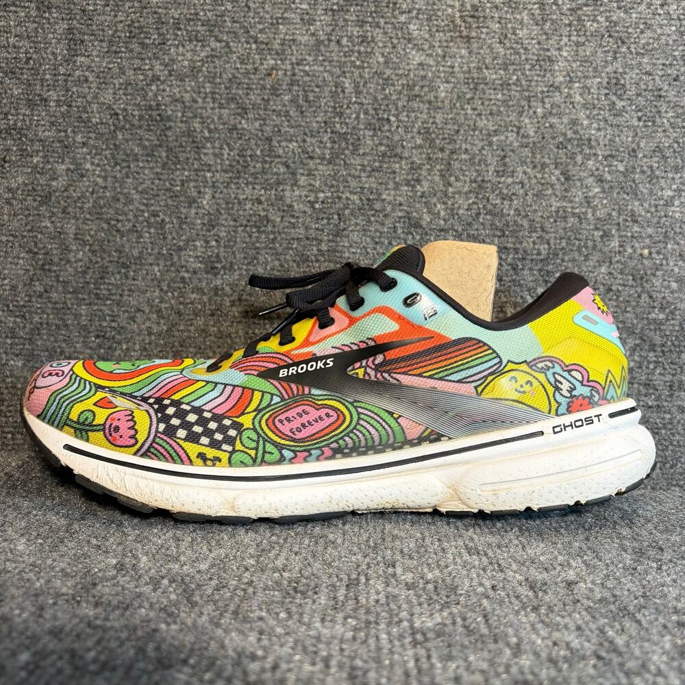 Brooks Ghost 15 Pride Multicolor Wednesday Holmes Run Proud Sneakers Mens 14
